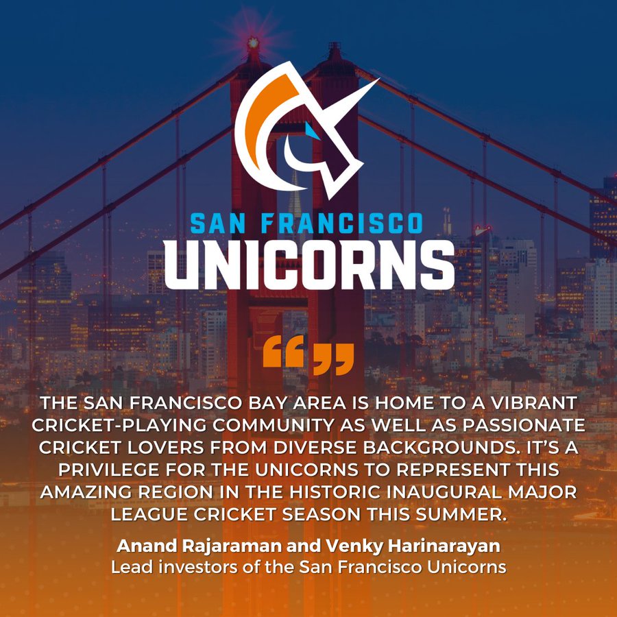 San Francisco Unicorns Charge Into Major League Cricket