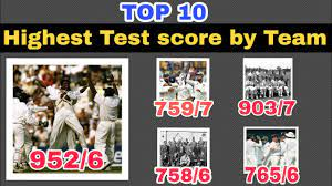 test match highest score team